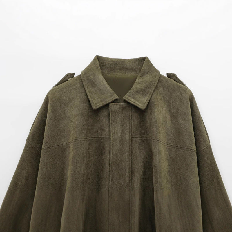 Suede Texture Bomber Jacket